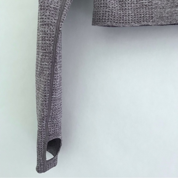 GYMSHARK Vital Seamless 2.0 Long Sleeve Crop Heathered Purple - Picture 8 of 11
